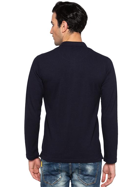navy blue cotton polo t-shirt - 15691613 - Standard Image - 2