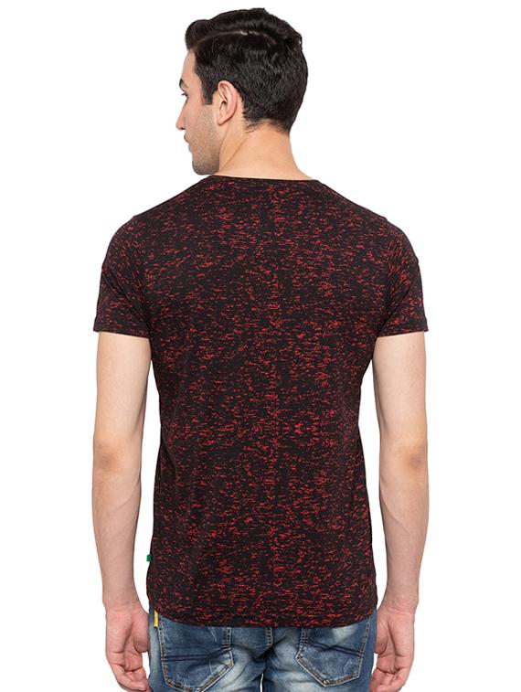 red cotton chest print t-shirt - 15691649 - Standard Image - 2