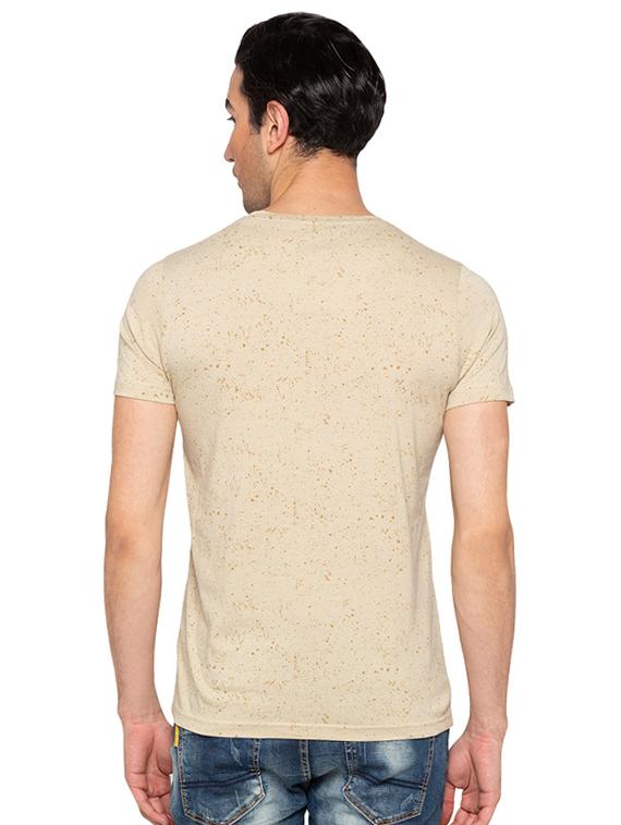 beige cotton chest print t-shirt - 15691664 - Standard Image - 2