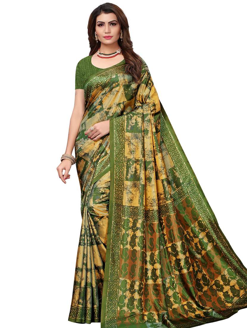paisley pallu printed saree with blouse