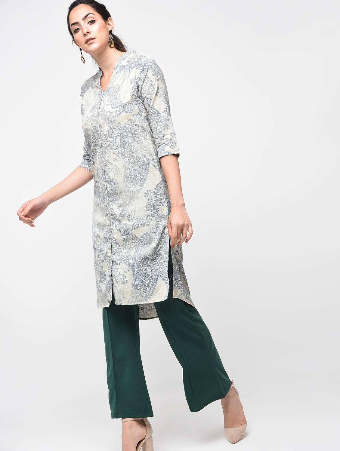 a-line printed kurta - 15692816 -  Standard Image - 2