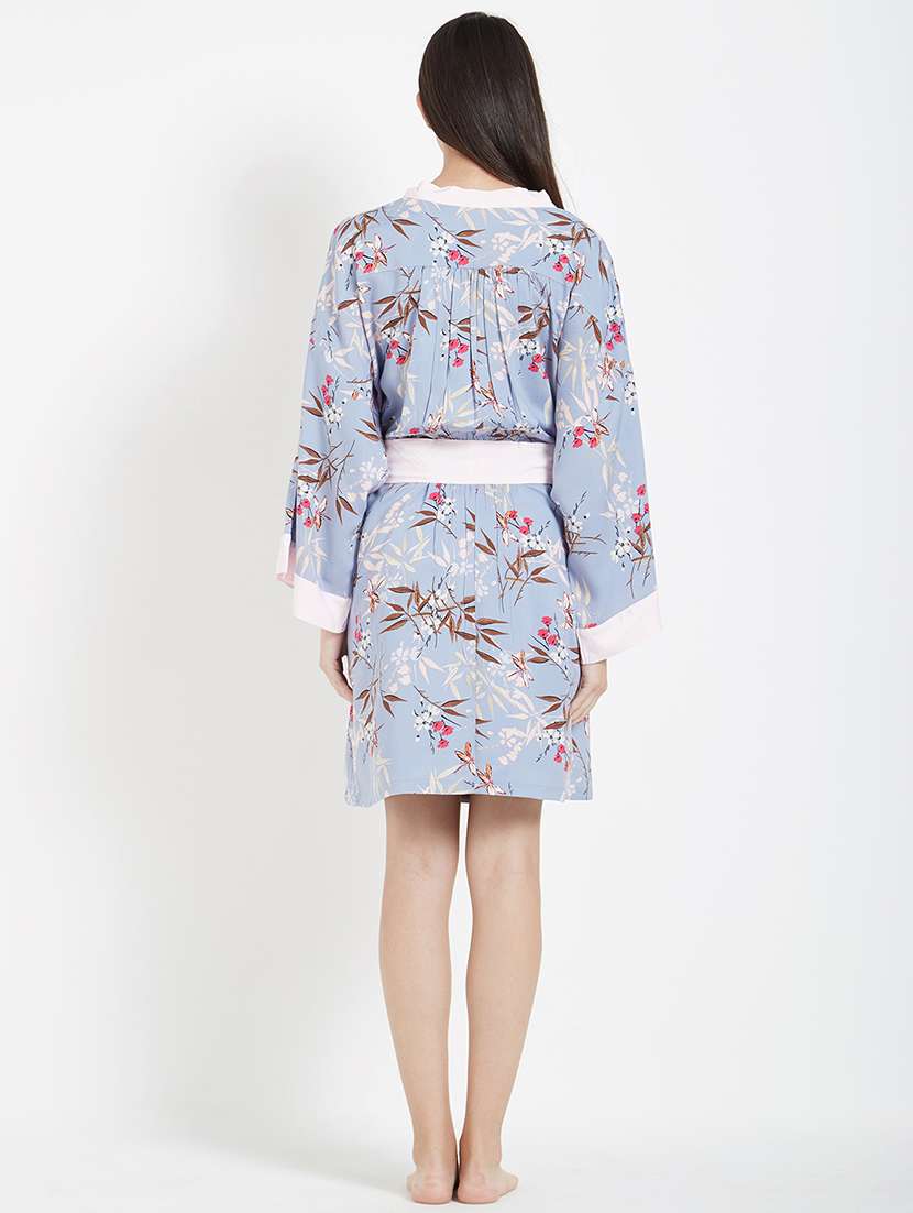 bow-tie floral sleepwear robe - 15692838 -  Standard Image - 2