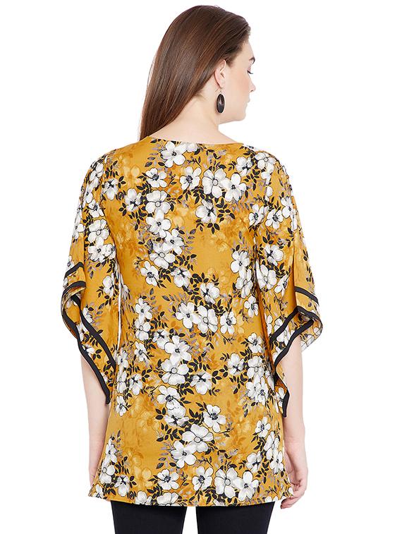 tie up neck floral tunic - 15692919 - Standard Image - 2