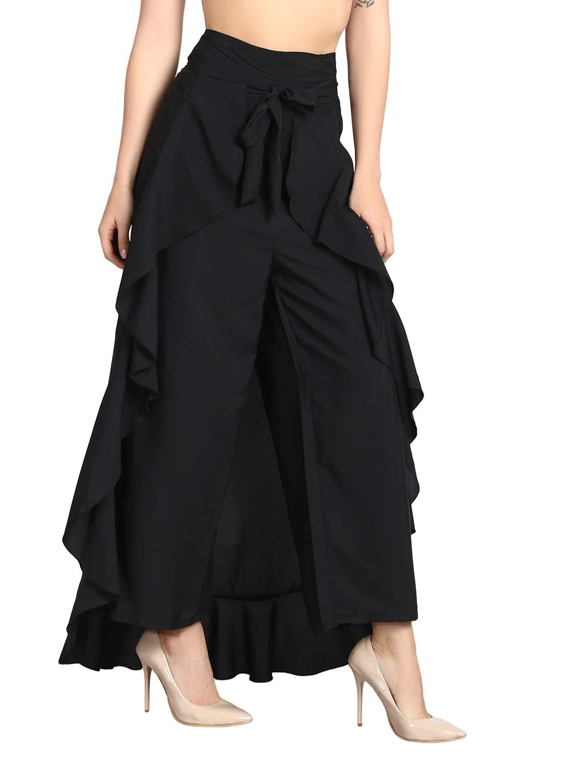 black crepe palazzos - 15692984 -  Standard Image - 2
