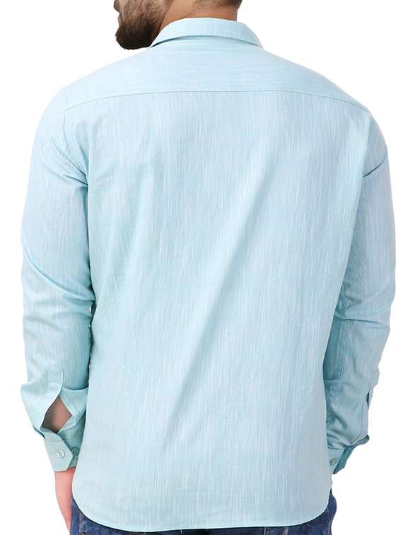 light blue cotton casual shirt - 15693025 - Standard Image - 2