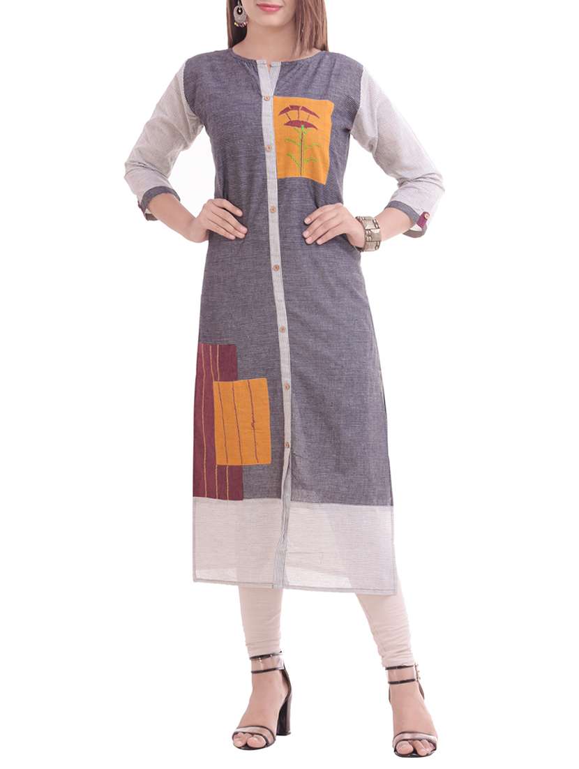 printed straight kurta