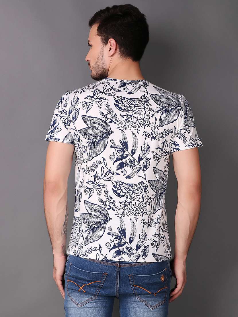 white cotton all over print t-shirt - 15695196 -  Standard Image - 2
