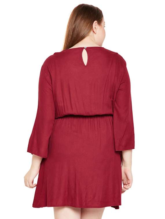 keyhole neck blouson plus dress - 15695478 -  Standard Image - 2