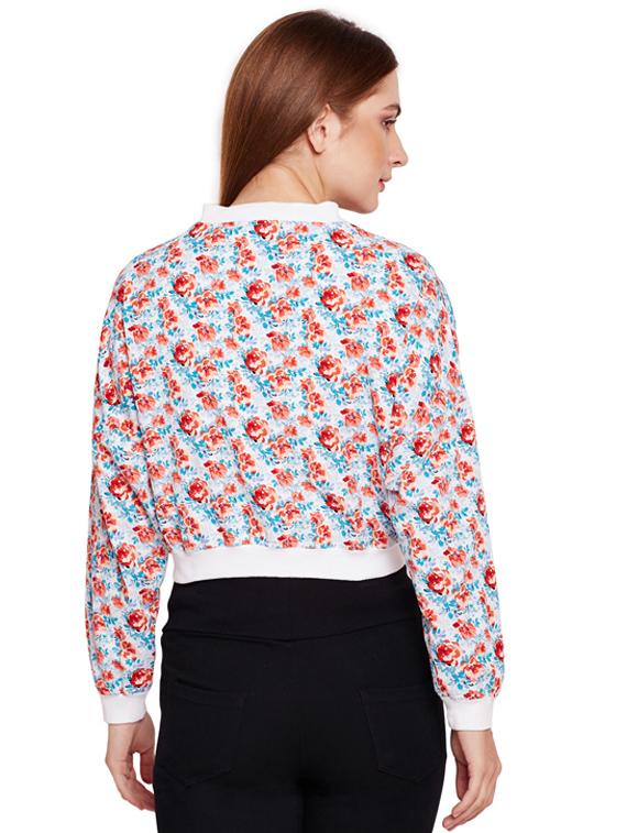 zip up floral varsity jacket - 15695513 - Standard Image - 2