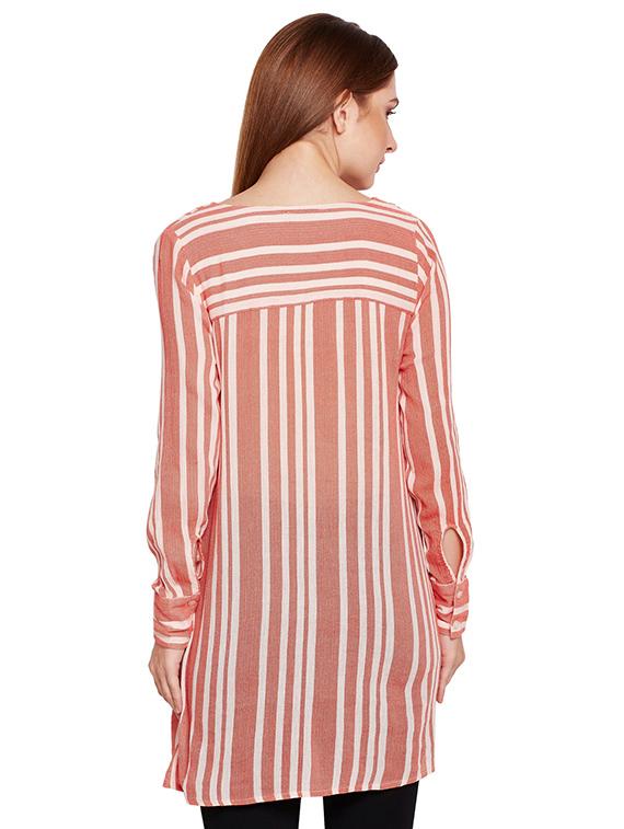 long sleeved button up tunic - 15695631 - Standard Image - 2