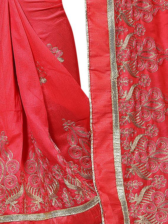 dori thread embroidered saree with blouse - 15695953 - Standard Image - 2