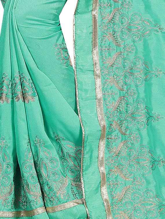 dori thread embroidered saree with blouse - 15695955 - Standard Image - 2