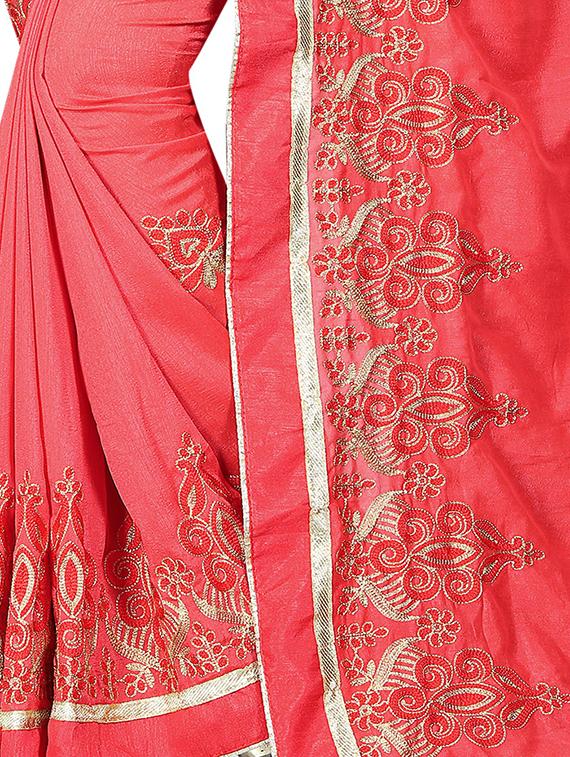 dori thread embroidered saree with blouse - 15695956 - Standard Image - 2