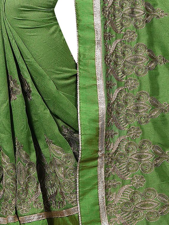 dori thread embroidered saree with blouse - 15695957 - Standard Image - 2