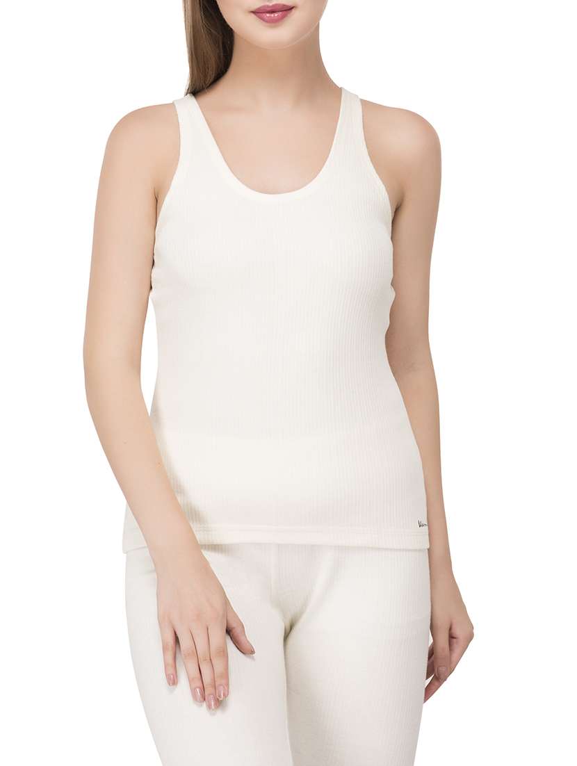 white woolen thermal top