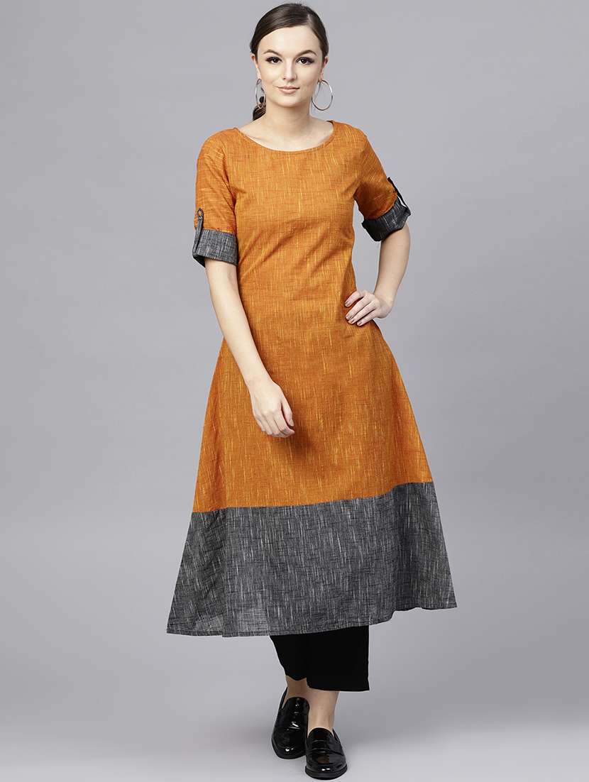 color block a-line kurta