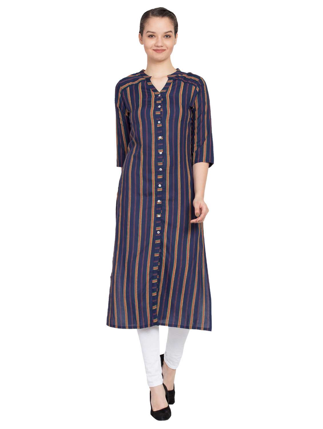 straight stripes print kurta