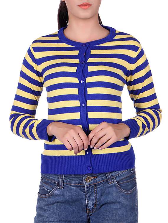 striped knitted cardigan