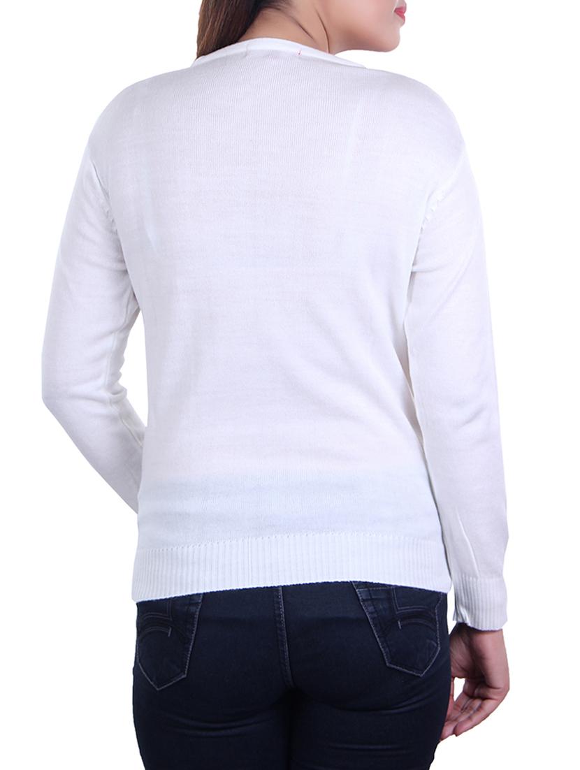white solid knitted top - 15701892 - Standard Image - 2