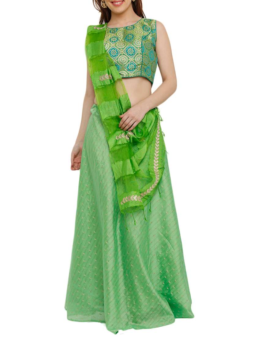 gota patti self-design flared lehenga