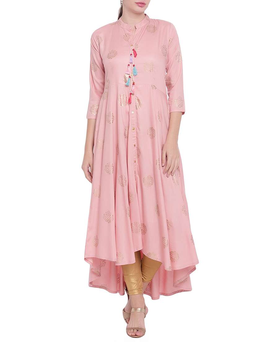 block printed flared kurta