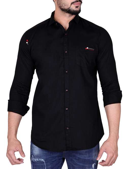 mens solid casual shirt - 15705139 -  Standard Image - 0