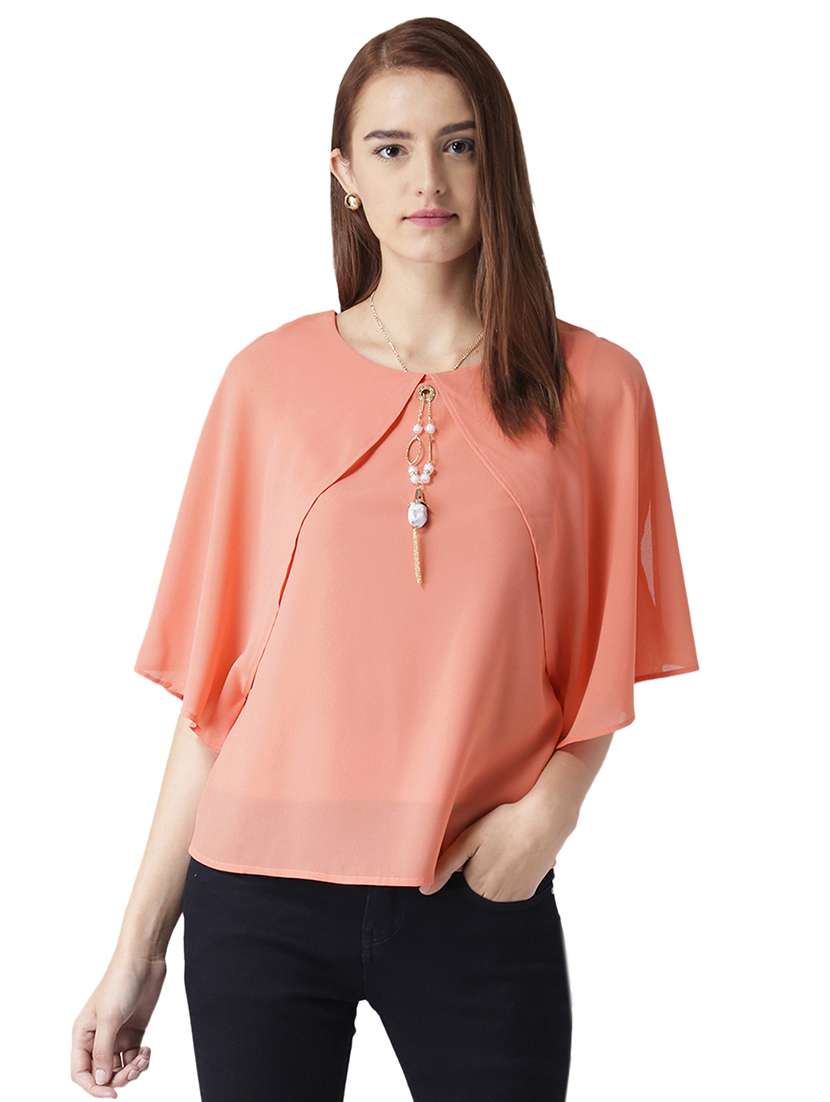 jewel embellished slit sleeved top