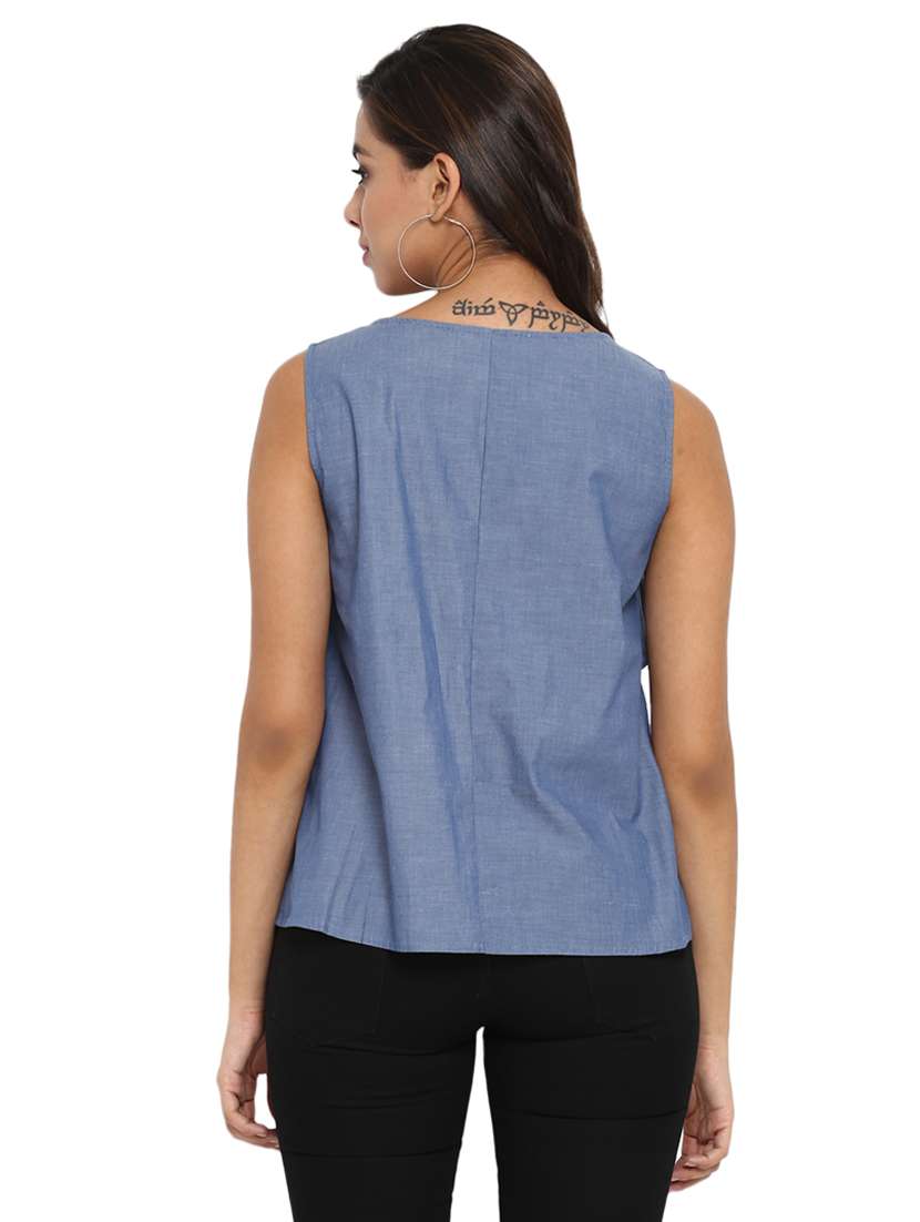 women's straight round neck top - 15705980 -  Standard Image - 2