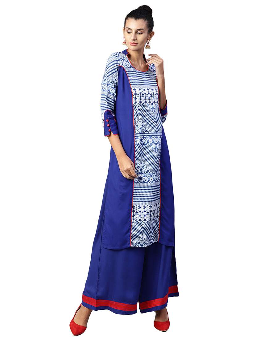 color block kurta with palazzo set