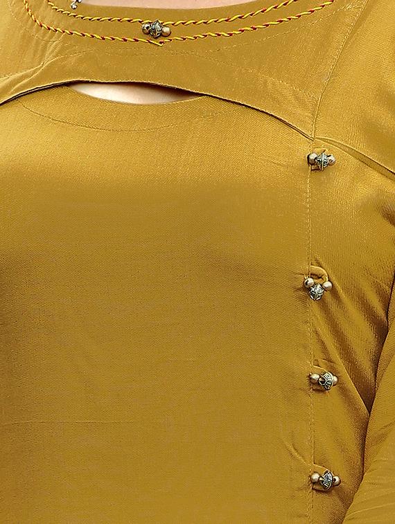 mehandi straight kurta - 15707399 - Standard Image - 2