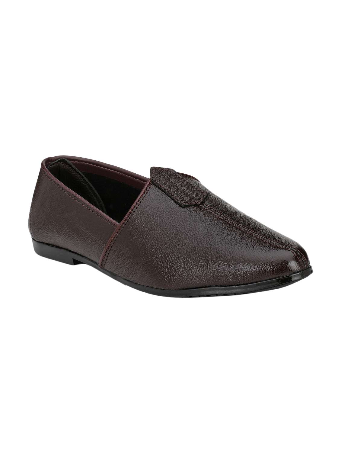 brown leather slip on jutis