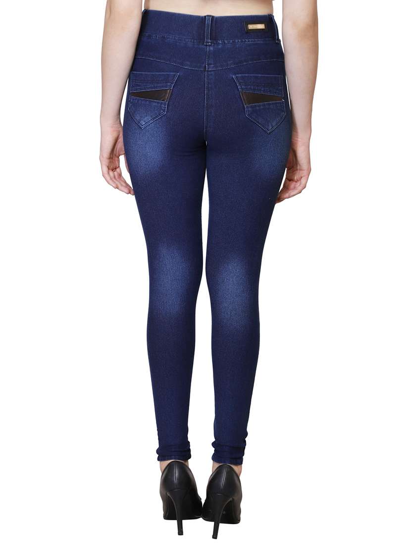 leatherette patch zipper detail jegging - 15709281 - Standard Image - 2