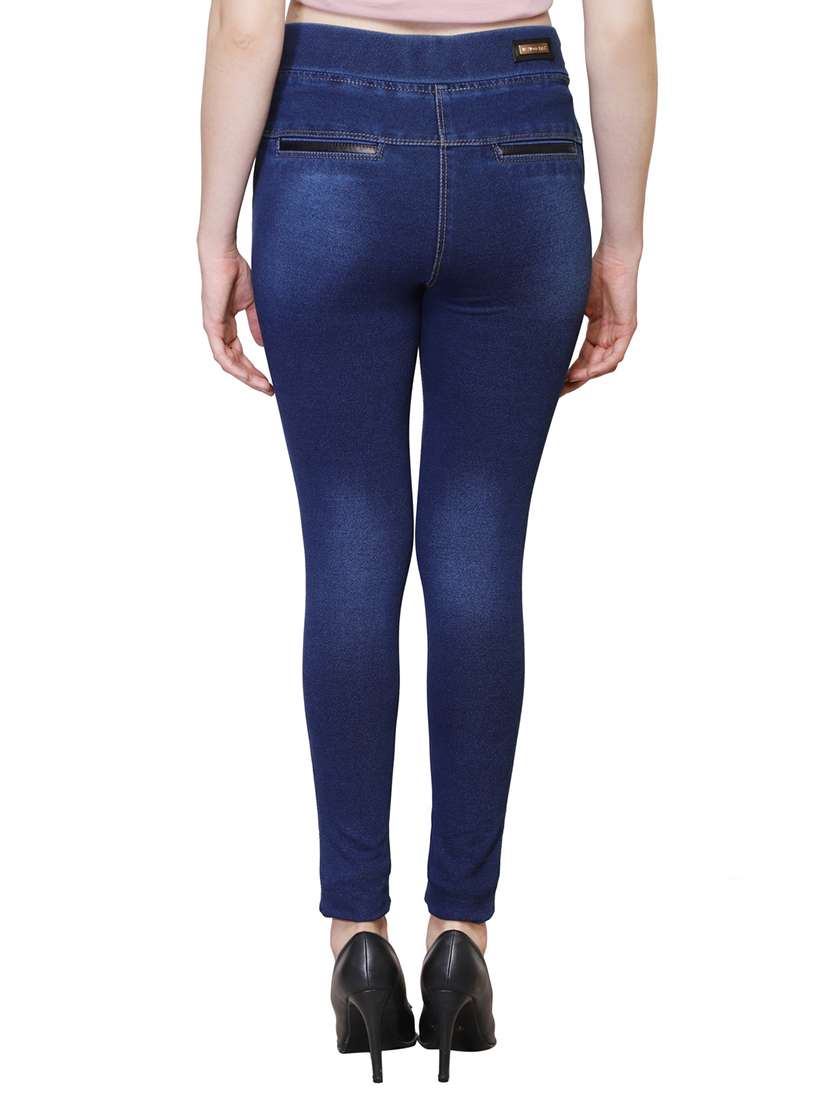 leatherette patch stone washed jegging - 15709283 -  Standard Image - 2