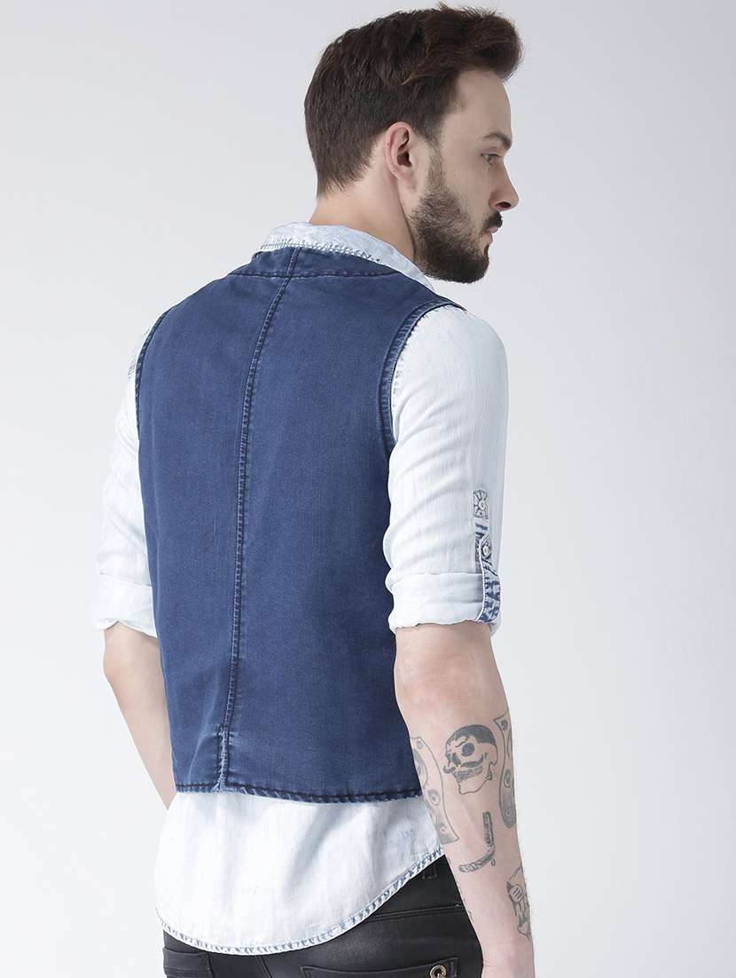 blue denim waist coat - 15709875 -  Standard Image - 2