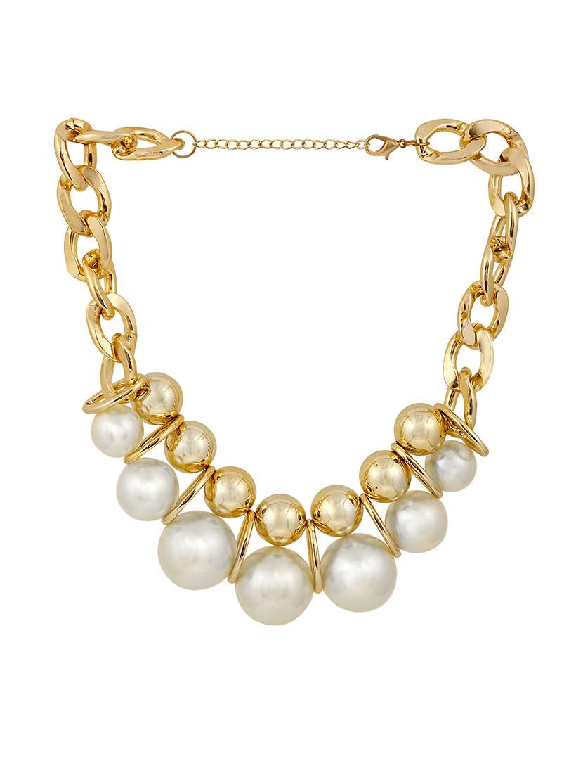 gold tone short necklace