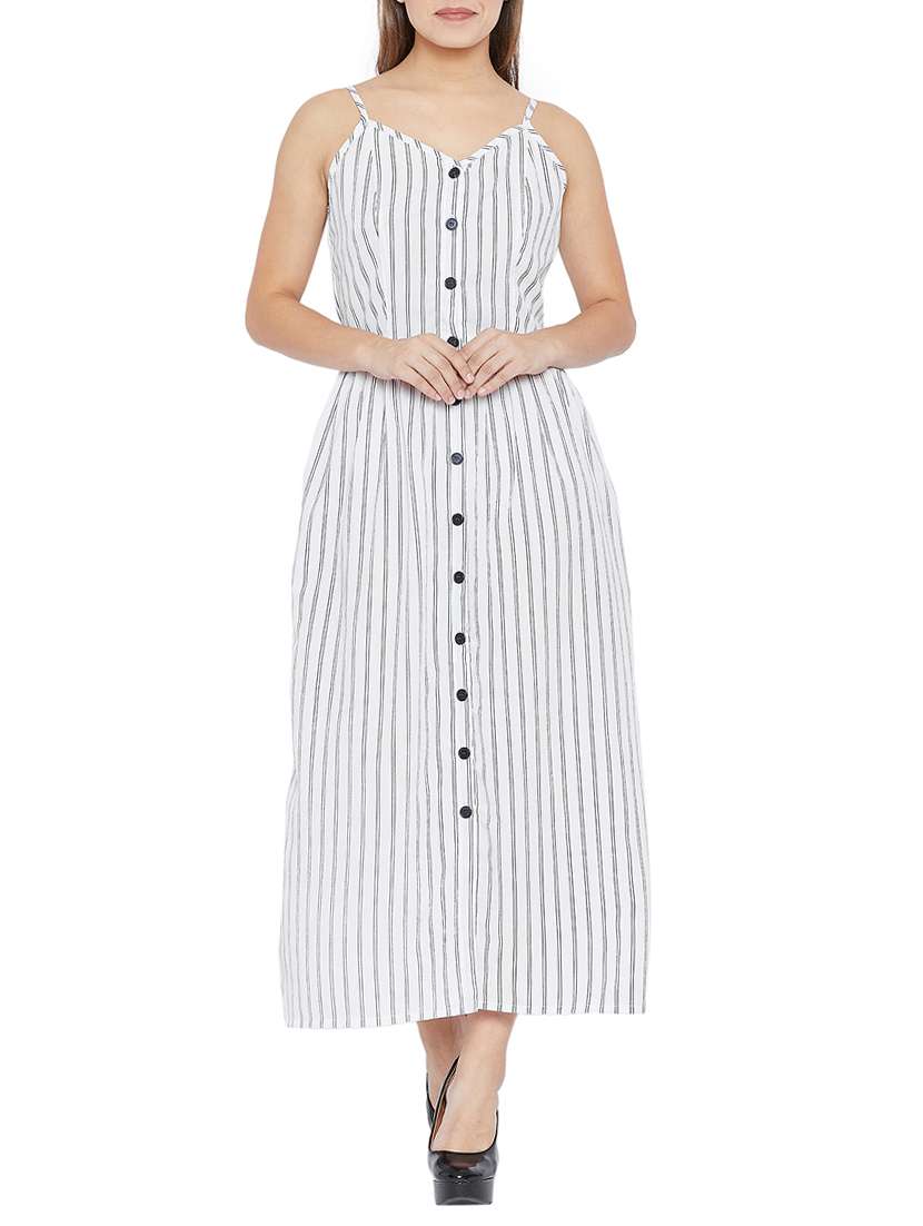 button up striped maxi dress