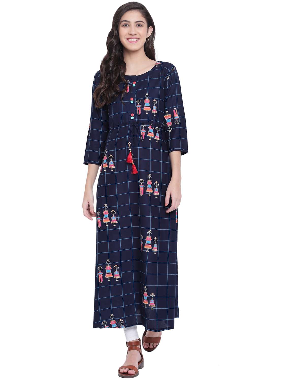 checkered a-line kurta