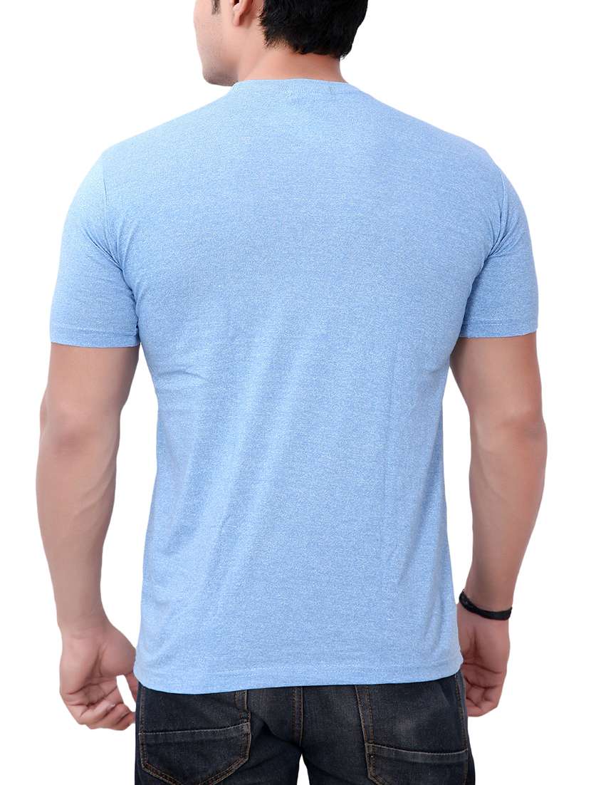 blue cotton blend chest print t-shirt - 15720661 - Standard Image - 2
