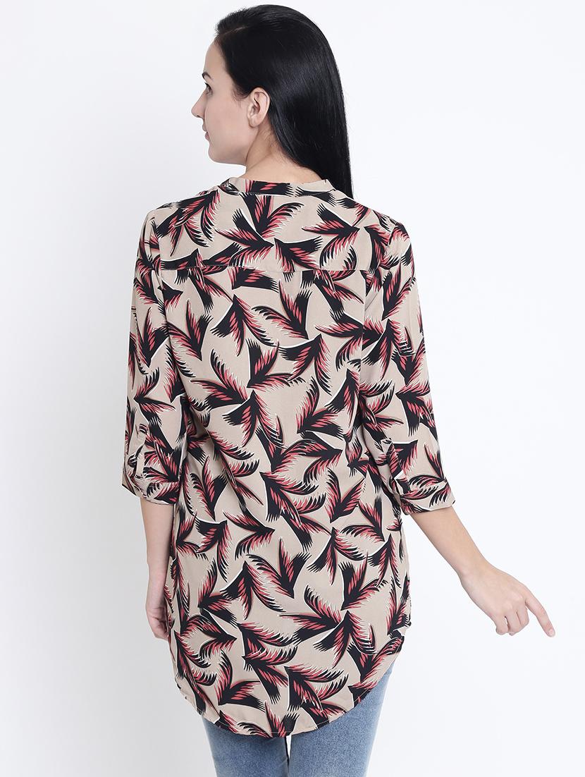 button detail mandarin collar tunic - 15721730 - Standard Image - 2