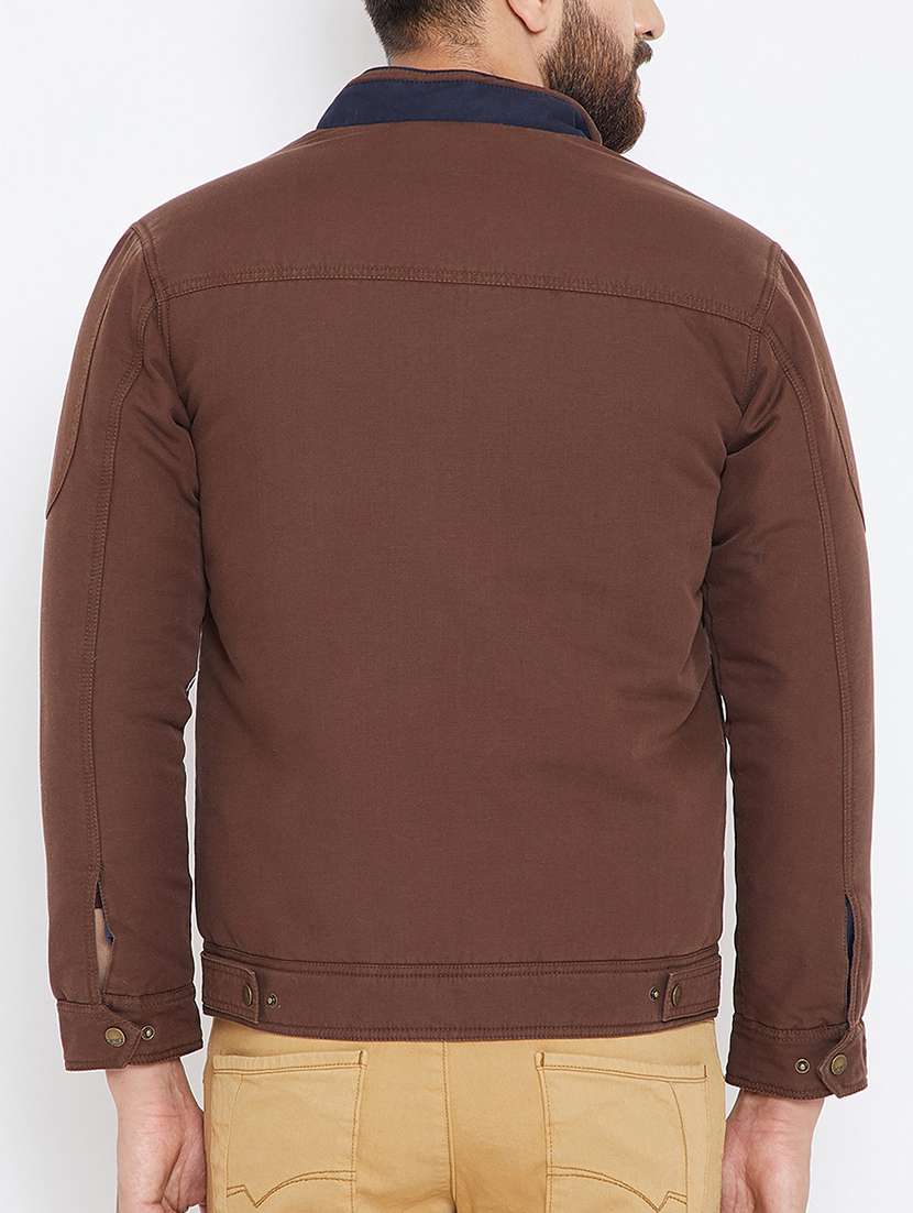 brown cotton casual jacket - 15722135 -  Standard Image - 2