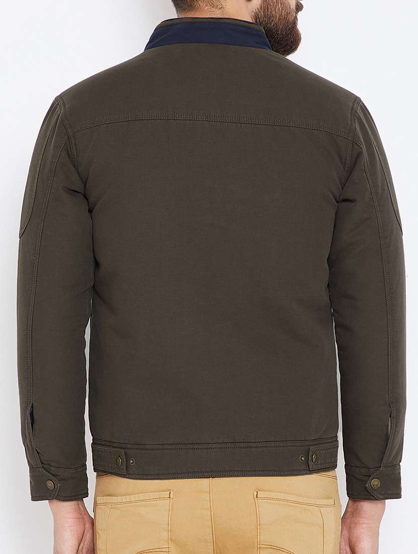 green cotton casual jacket - 15722137 -  Standard Image - 2