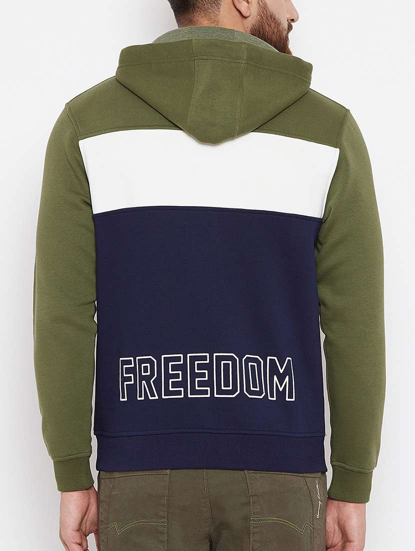 navy blue cotton color block sweatshirt - 15722225 - Standard Image - 2
