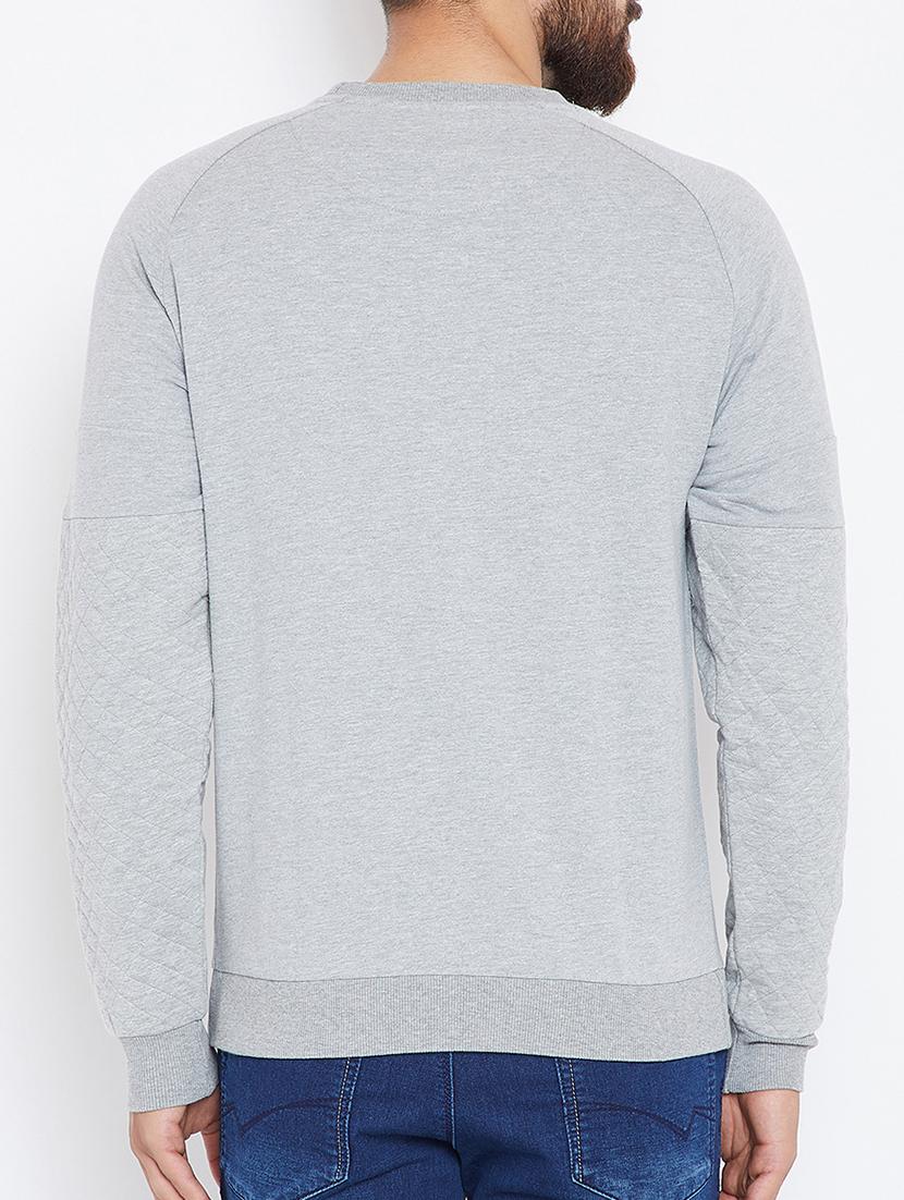 grey solid sweatshirt - 15722235 - Standard Image - 2