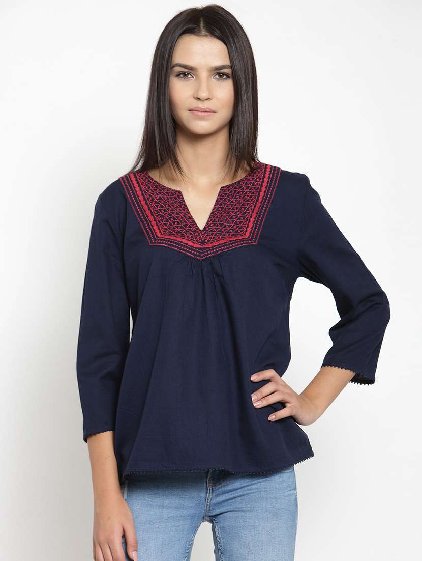 women's a line notch neck top - 15724120 - Zoom Image - 0