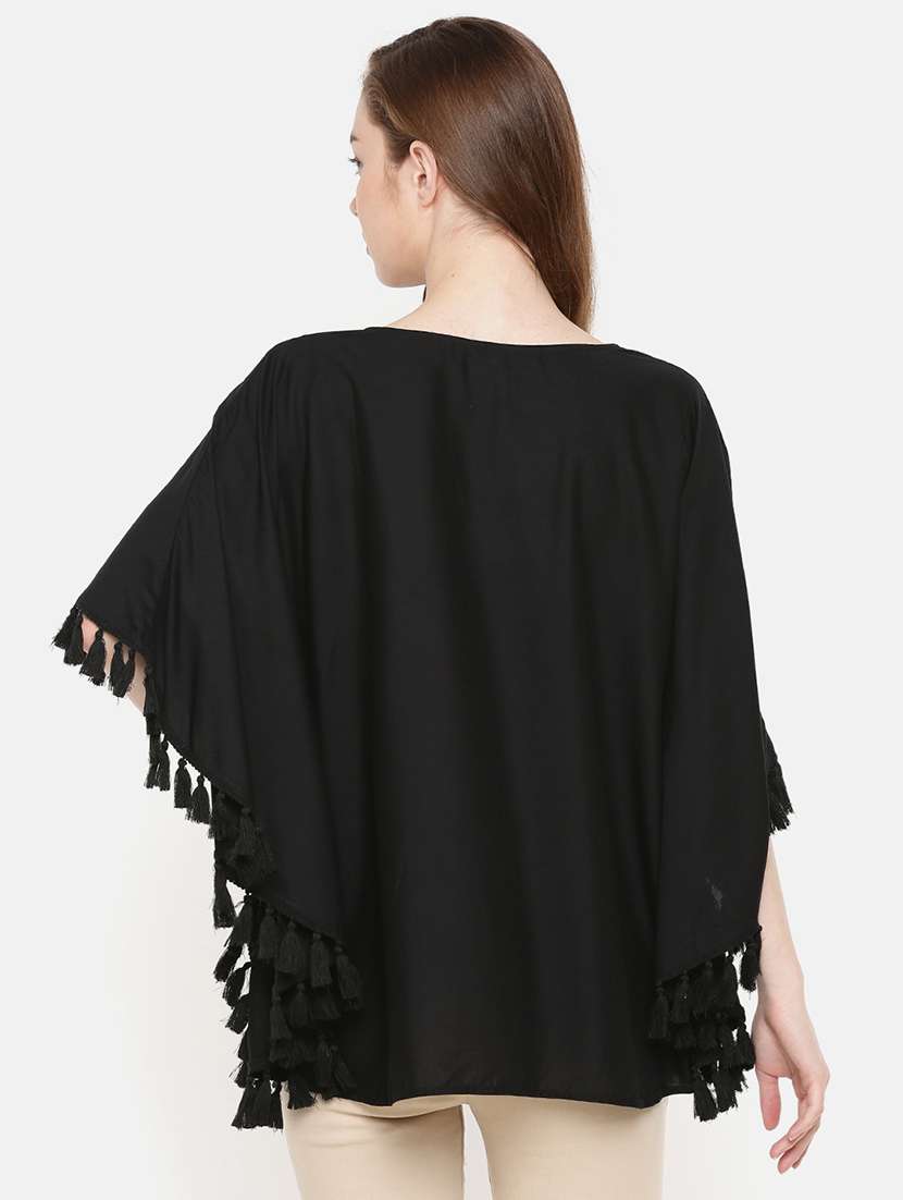 tasseled edge kaftan - 15724209 - Standard Image - 2