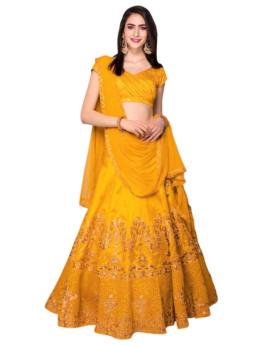 embroidered flared lehenga