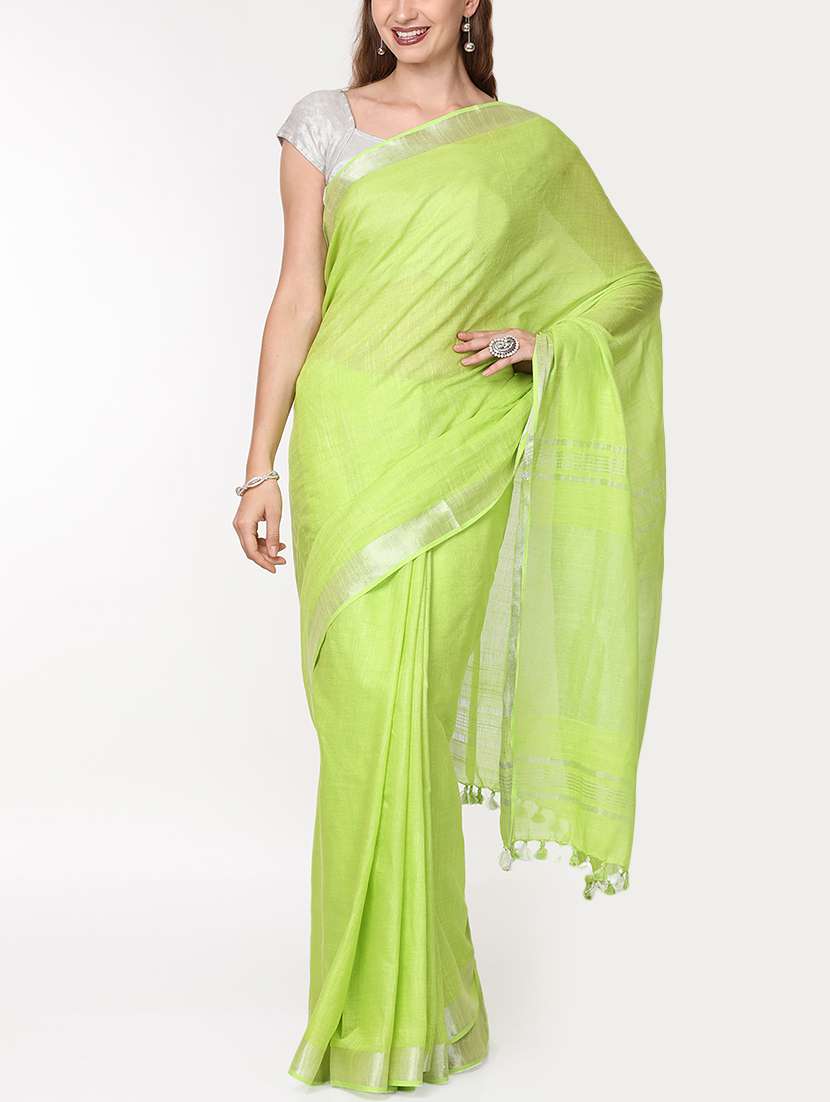 solid handloom saree with blouse
