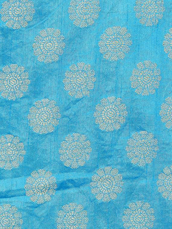 sky blue chiffon plain saree with blouse - 15728684 -  Standard Image - 2