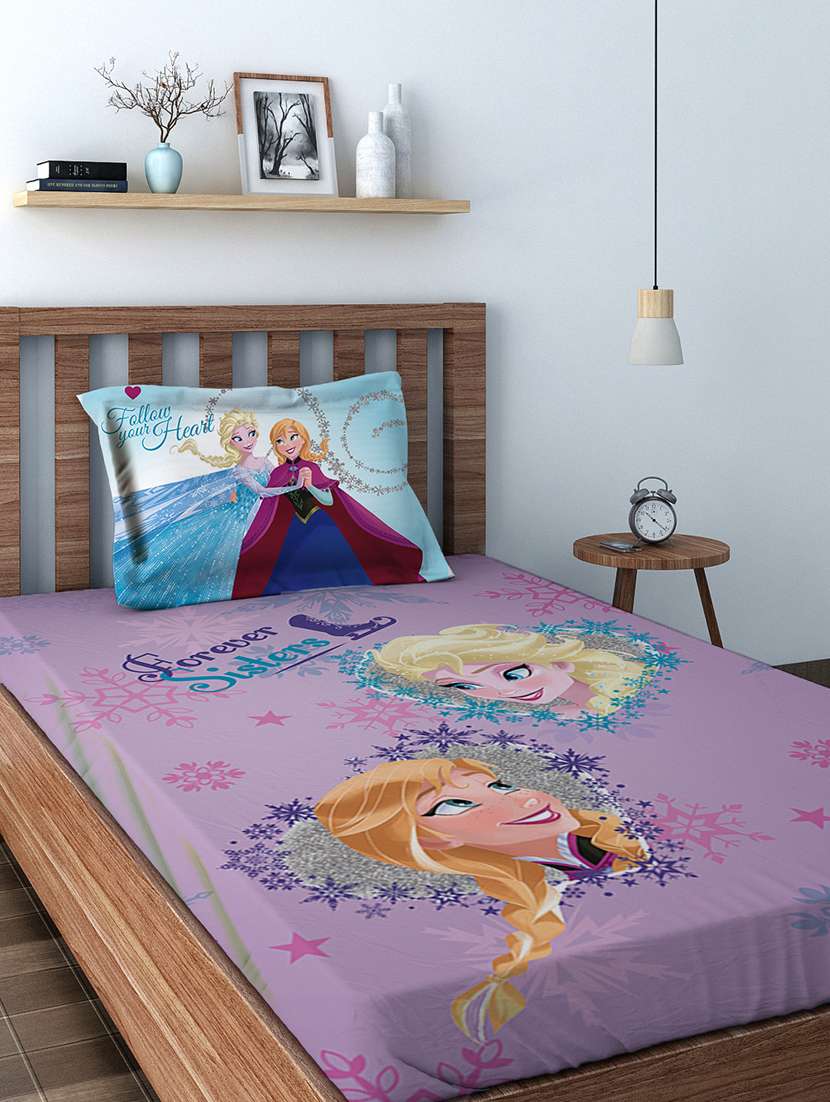 disney athom trendz frozen digital single bedsheet (147x 223 cm)