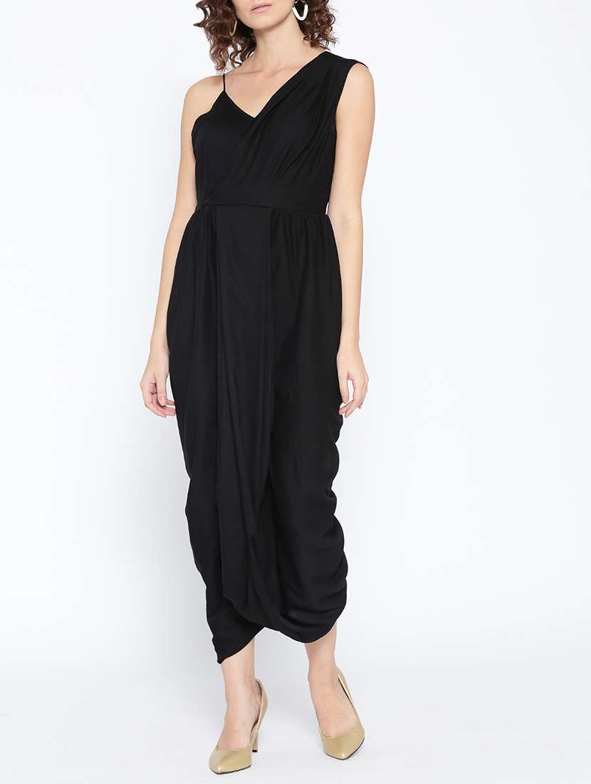 gathered detail sleeveless jumpsuit